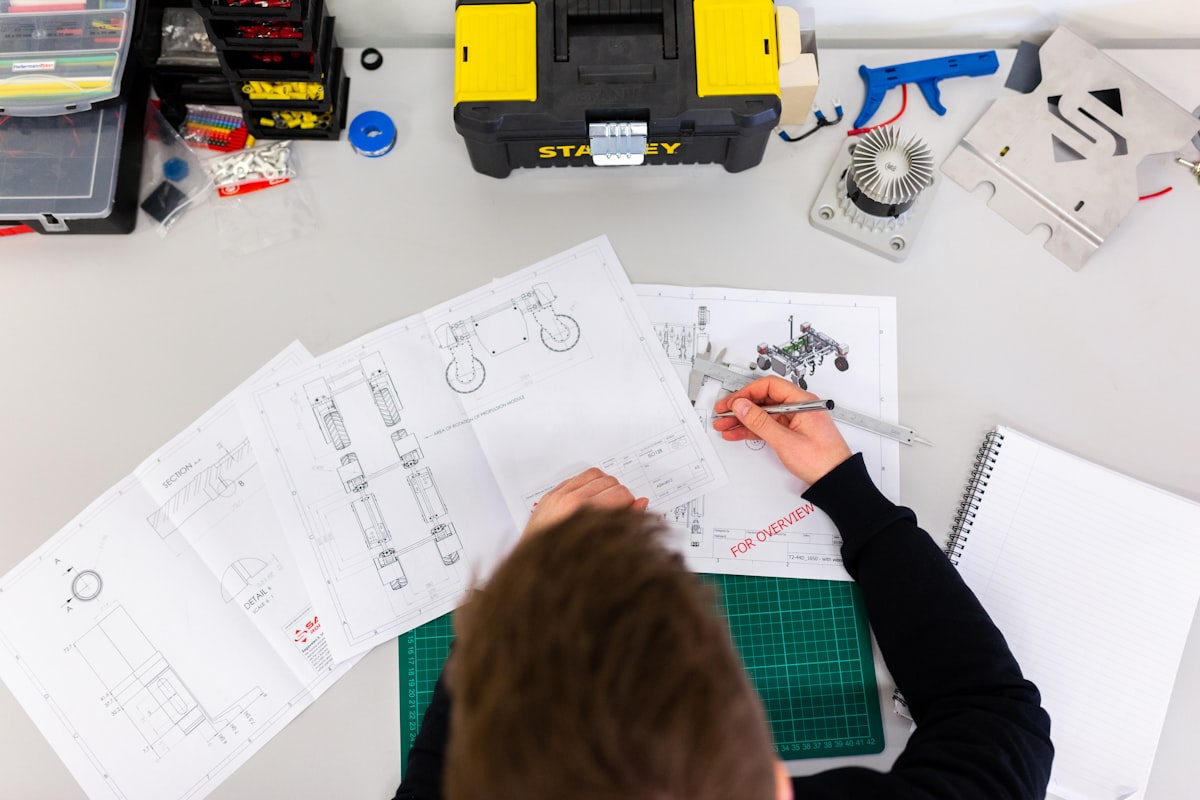 Electrician reviewing a plan