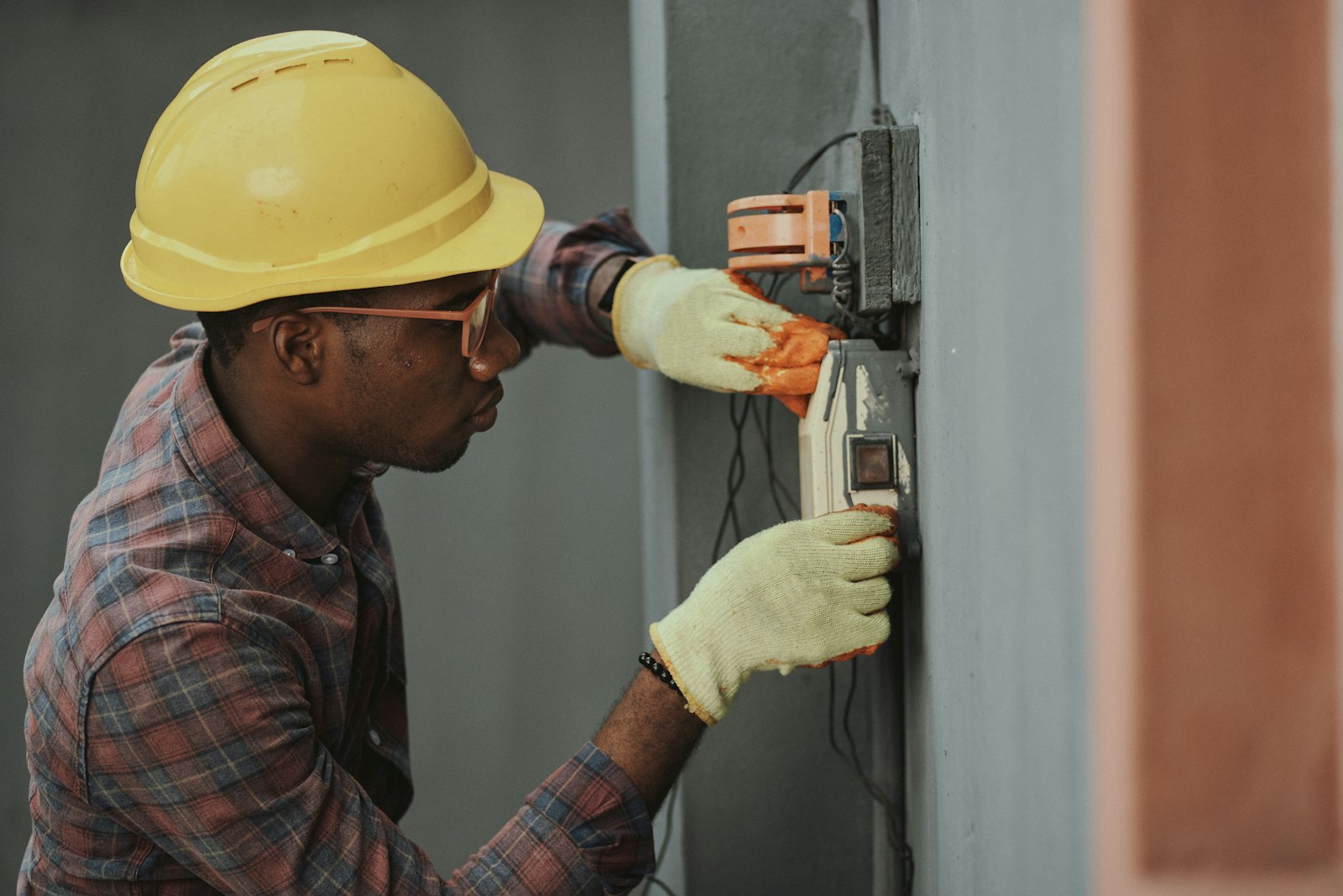 Electrician at work